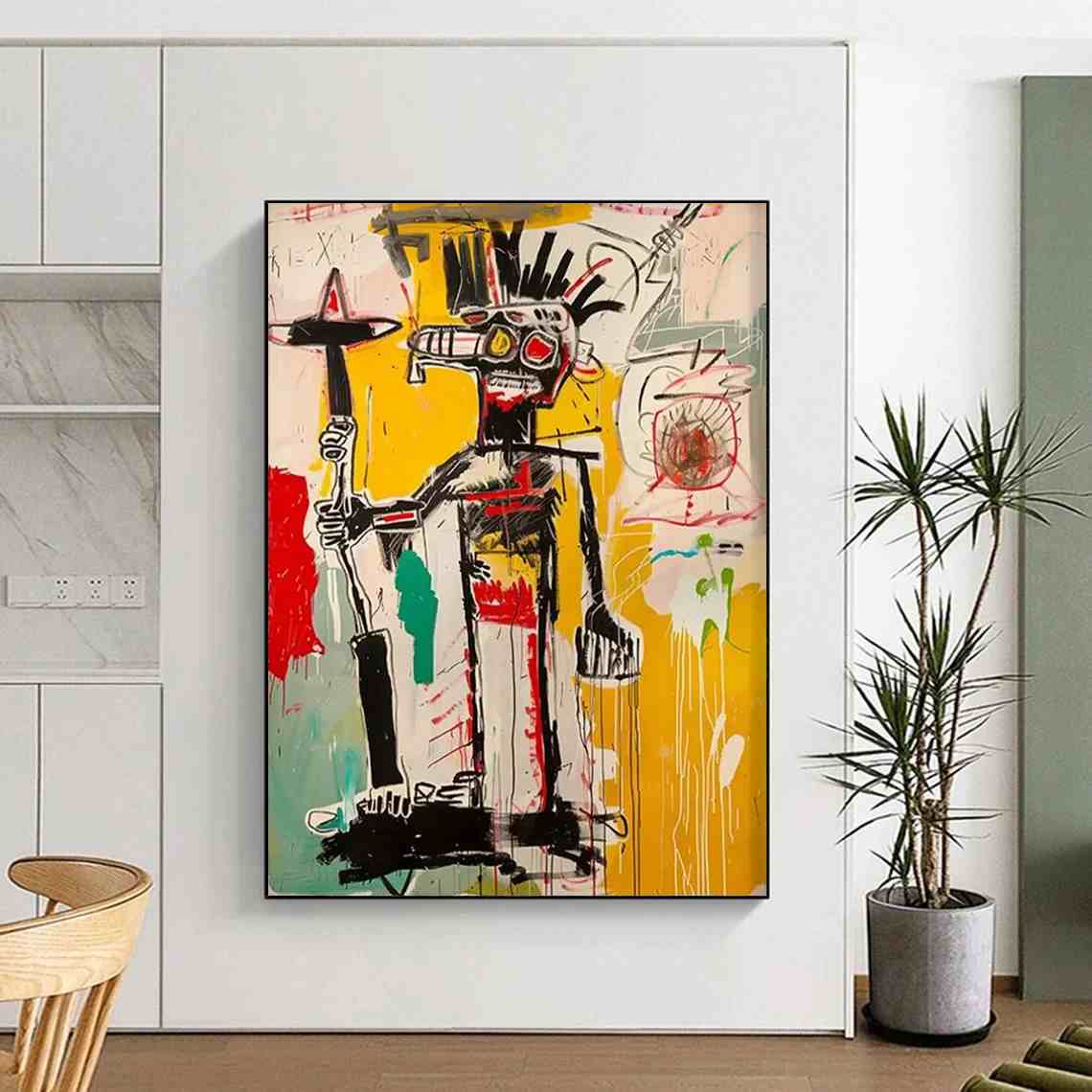 Figure Hand-Painted Abstract muted tone canvas for modern interior